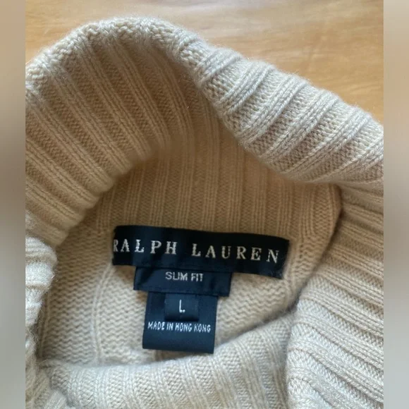 Ralph Lauren 100% cashmere turtleneck cable knit sweater - Picture 2 of 5